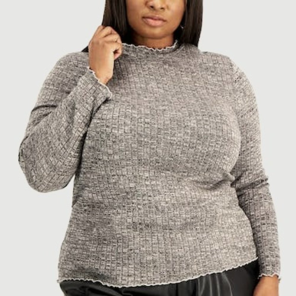 REBELLIOUS One Trendy Plus Size Hacci Turtleneck Sweater, Choose Sz/Color